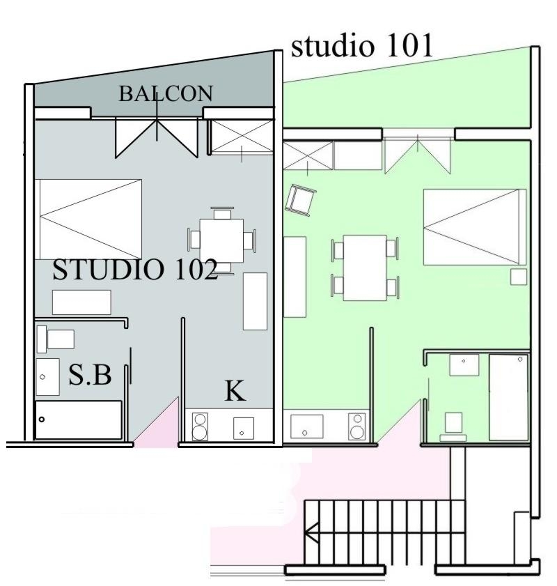 Studios 101 et 102 -     Appart'hôtel Primavéra 